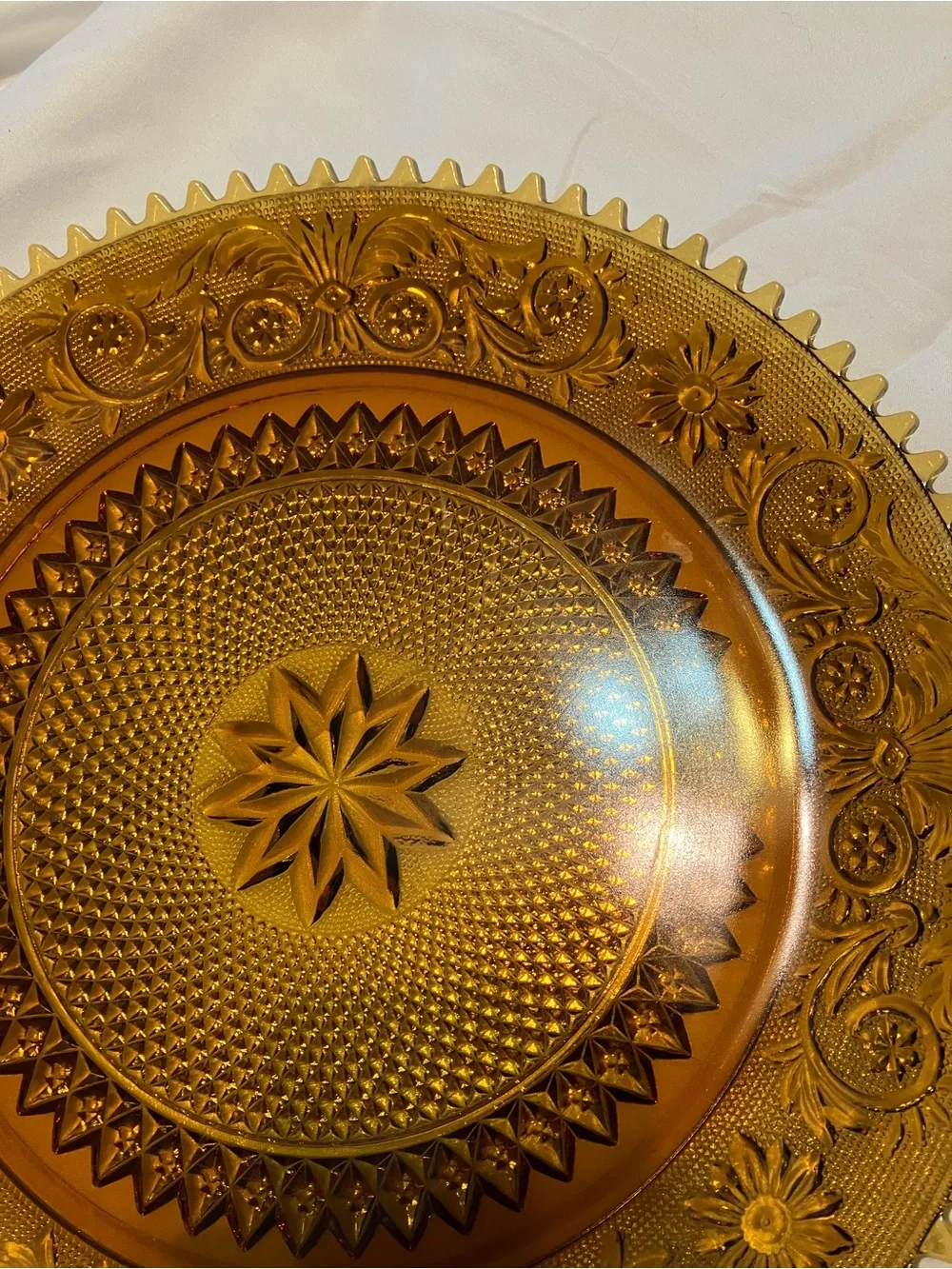 Amber Decorative Glass Serving Platter - Elegant Home Dining Centerpiece